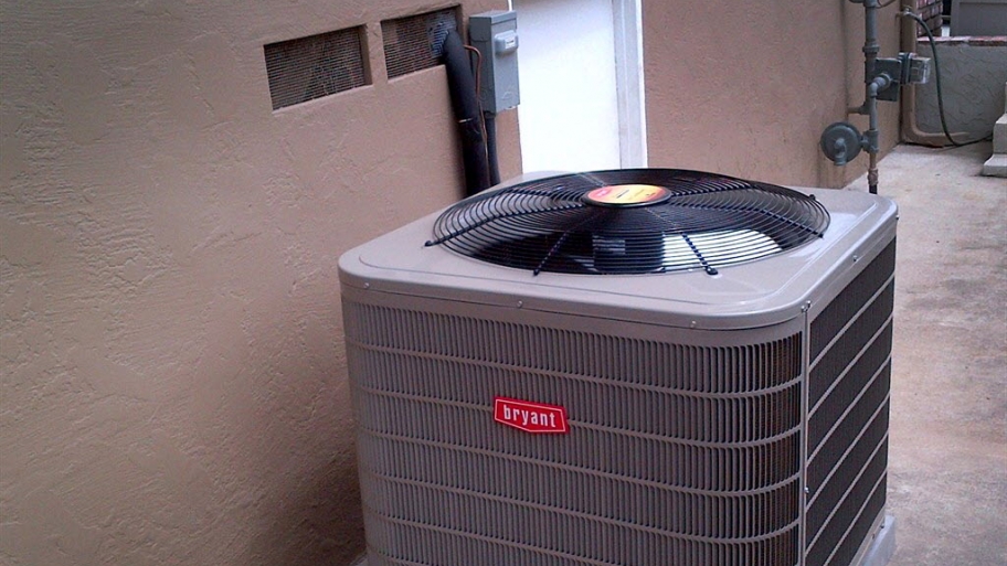 central air conditioning unit on slab